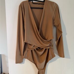 Abercrombie & Fitch Tan Wrap Bodysuit